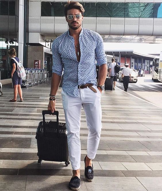 Camisa social com calça best sale de sarja